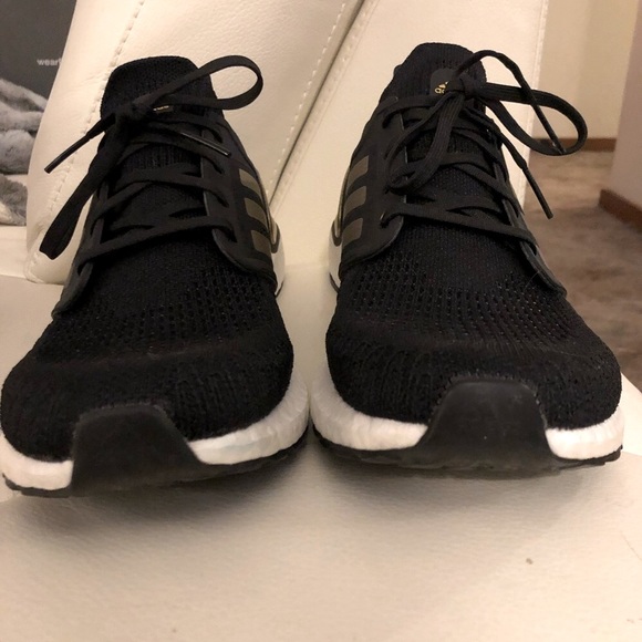 ADIDAS - “ULTRABOOST 20” SNEAKERS. BLACK/GOLD, SIZE 10. NWOT.